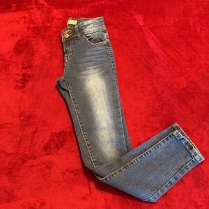 Denim‎ Diva Girls Skinny Ankle Jeans Medium Wash Size 12 Double Button Stretch